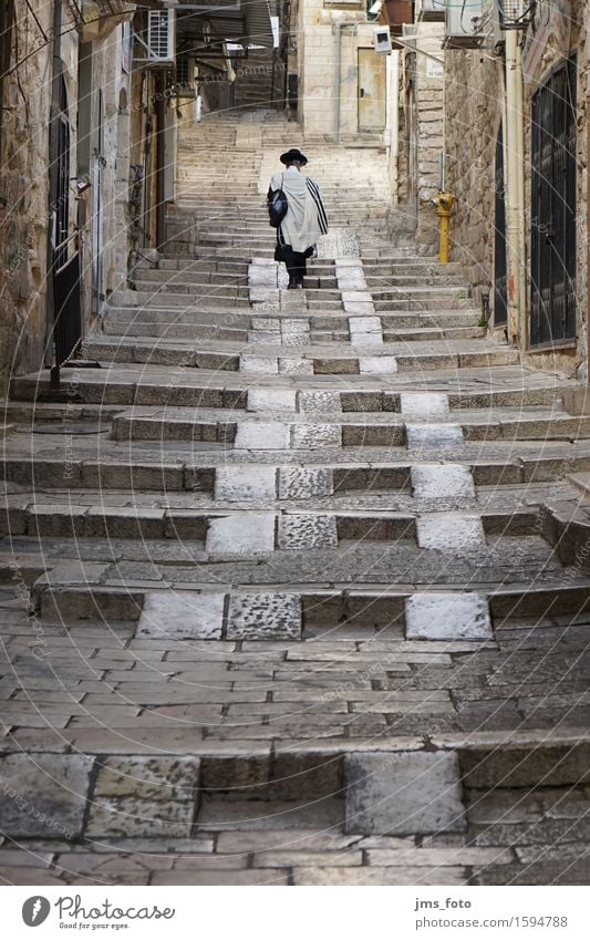 Jude nach oben Mensch maskulin 1 30-45 Jahre Erwachsene Judentum Jerusalem Israel Stadt Weisheit Glaube Religion & Glaube Farbfoto Außenaufnahme Tag