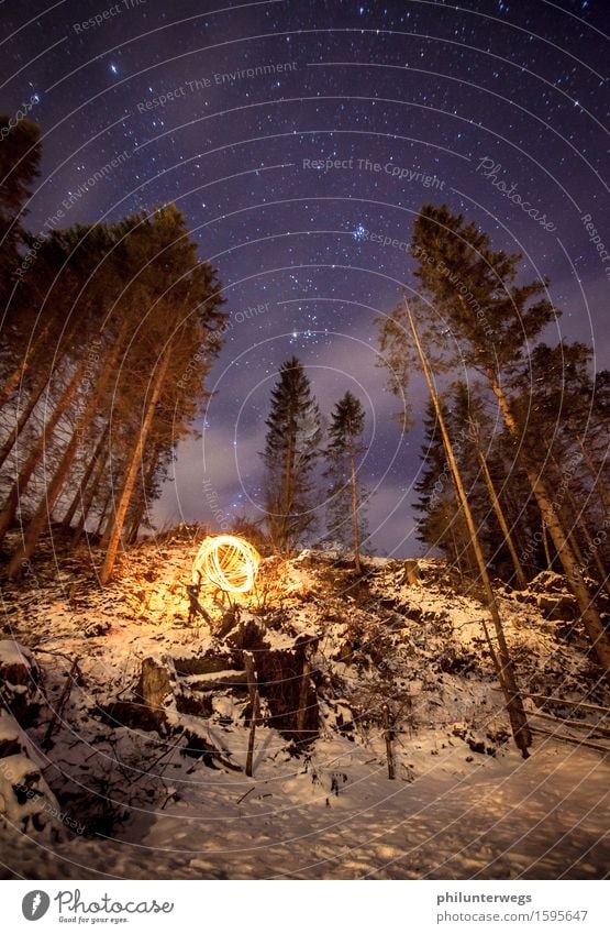 Lichtball Winterurlaub Umwelt Natur Landschaft Urelemente Feuer Nachthimmel Park Wiese Feld Hügel Bewegung entdecken Gefühle Freude Abenteuer Glück Idee