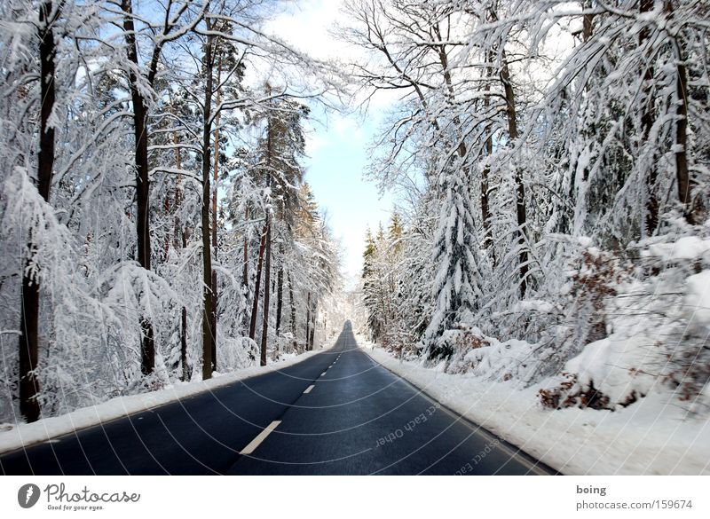 St2316 - Fahrt ins Weiße Straße Landstraße Schnee fahren Winter Wald Winterdienst Glätte alpin Schlamm Verkehrswege Winterreifen Schneeketten Lawinengefahr