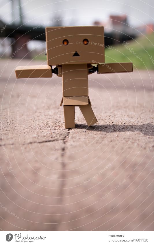 Balanceakt Figur männchen Spielfigur Gleichgewicht balanceakt Linie Wege & Pfade Straße Leben Auge leuchten Bewegung danboo danboard Riss klein Miniatur