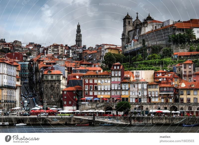 Porto Sommer Wetter schlechtes Wetter Stadt Stadtzentrum Haus Kirche Palast Gebäude Architektur Mauer Wand Terrasse Fenster Sehenswürdigkeit Straße PKW