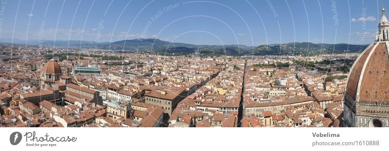 Florenz Stadt Stadtzentrum Haus Dom Bauwerk Gebäude Architektur Dach Sehenswürdigkeit blau braun gelb grau orange rot Farbfoto Außenaufnahme Menschenleer