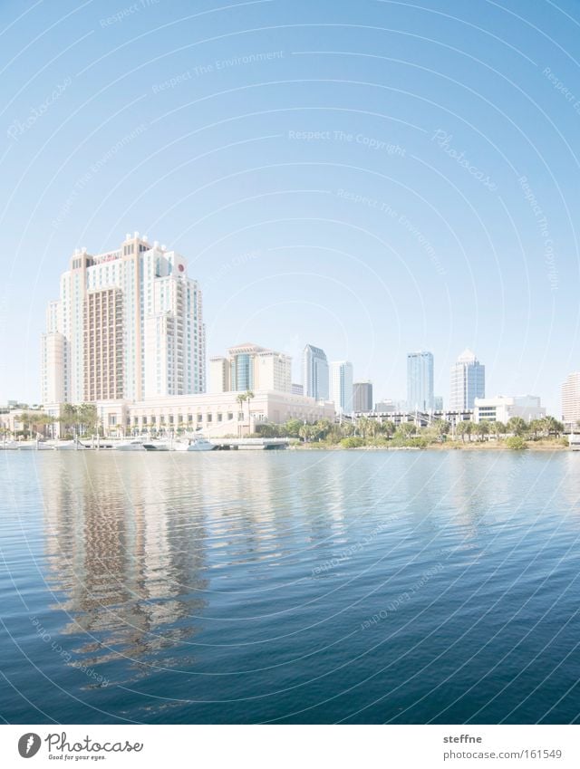 Ansichtskarte Skyline Tampa Florida USA Wasser Reflexion & Spiegelung Haus Hochhaus Stadtzentrum Küste Seeufer Flussufer Sonne Bucht Meer