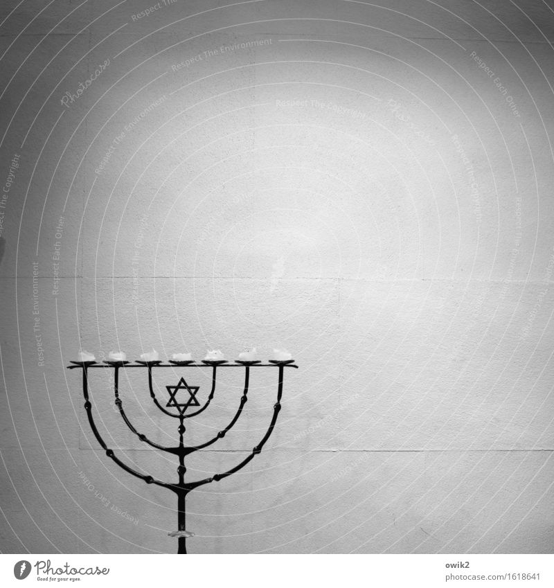 Glaubenszeichen Mauer Wand Sammlerstück Menorah Metall Zeichen stehen fest geduldig ruhig standhaft Reinheit Religion & Glaube Weisheit Davidstern Kerze