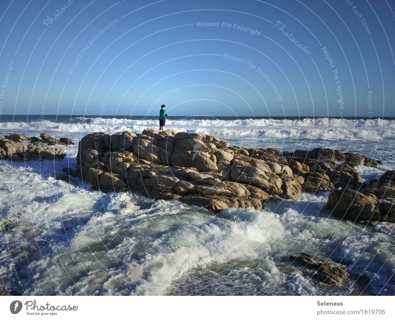 Flut Ferien & Urlaub & Reisen Tourismus Ausflug Abenteuer Ferne Freiheit Sonne Strand Meer Insel Wellen Mensch 1 Umwelt Natur Landschaft Wasser Himmel