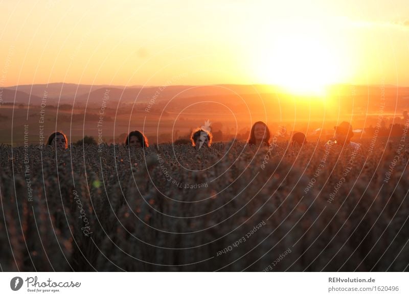 6-köpfig Mensch maskulin feminin Junge Frau Jugendliche Junger Mann Freundschaft Menschengruppe 18-30 Jahre Erwachsene Umwelt Natur Landschaft Horizont Sonne