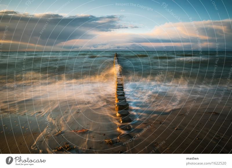 meerlich Umwelt Natur Landschaft Luft Wasser Himmel Wolken Horizont Sonnenaufgang Sonnenuntergang Frühling Wetter Schönes Wetter Wind Wellen Küste Strand Ostsee