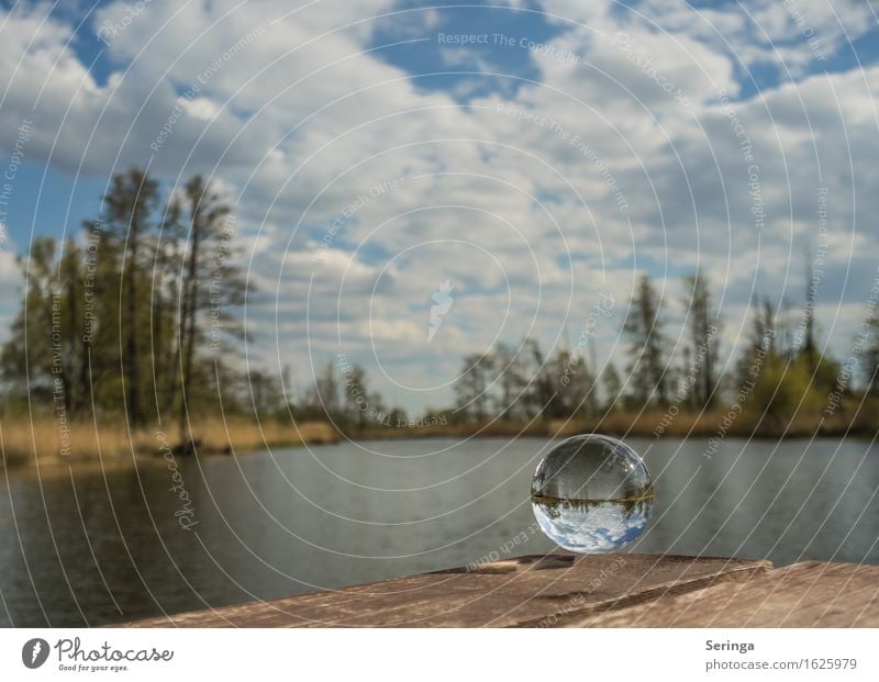 Gläserne Einblicke Natur Landschaft Wasser Himmel Wolken Frühling Sommer Fluss Glas Ferien & Urlaub & Reisen Glaskugel Farbfoto mehrfarbig Außenaufnahme