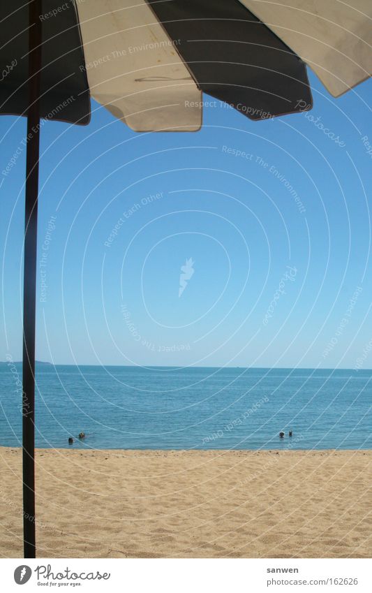 ich bin bereit Sommer Strand Meer Wärme Ferien & Urlaub & Reisen Wasser Sonnenschirm Gute Laune Glück Blauer Himmel Sonnenbad Schwimmen & Baden Asien Küste