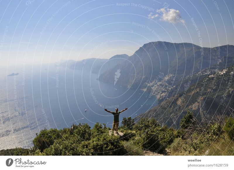 Positano Poser Ferien & Urlaub & Reisen Tourismus Ausflug Ferne Freiheit Sommer Sommerurlaub Sonne Meer Berge u. Gebirge wandern Mensch maskulin Mann Erwachsene