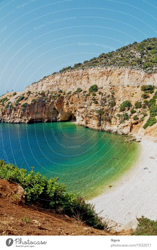 Felsen und Himmel in der Nähe der Natur schön Ferien & Urlaub & Reisen Tourismus Sommer Strand Meer Insel Landschaft Pflanze Sand Blatt Hügel Küste Stein blau