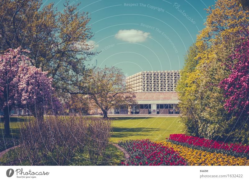 Stadtgarten Lifestyle Tourismus Städtereise Kultur Umwelt Frühling Pflanze Blüte Garten Park Wiese Stadtzentrum Platz Bauwerk Gebäude Architektur Freundlichkeit