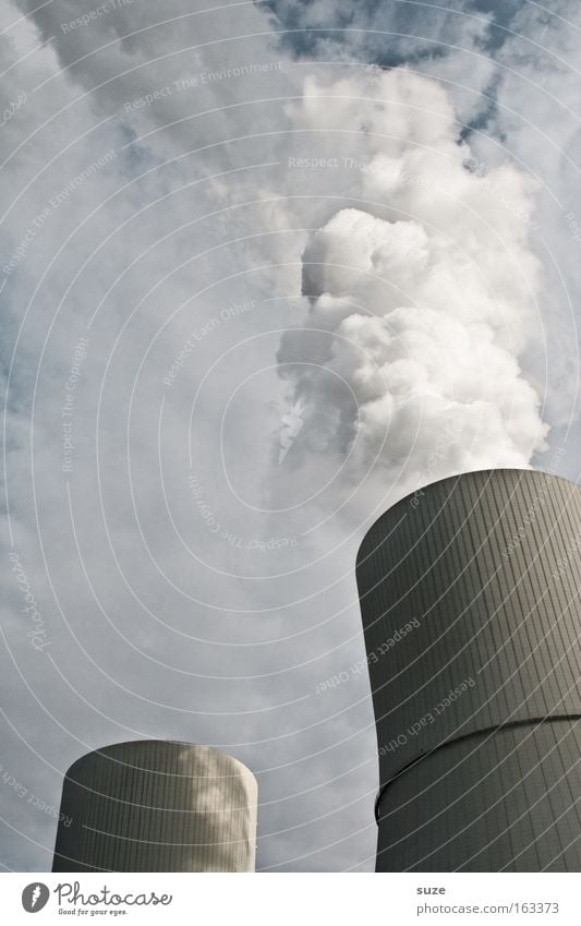 Kohldampf Fabrik Industriefotografie Arbeit & Erwerbstätigkeit Design grau Metall Himmel Schornstein Abgas Rauch Smog Umwelt Schadstoff Luft Luftverschmutzung