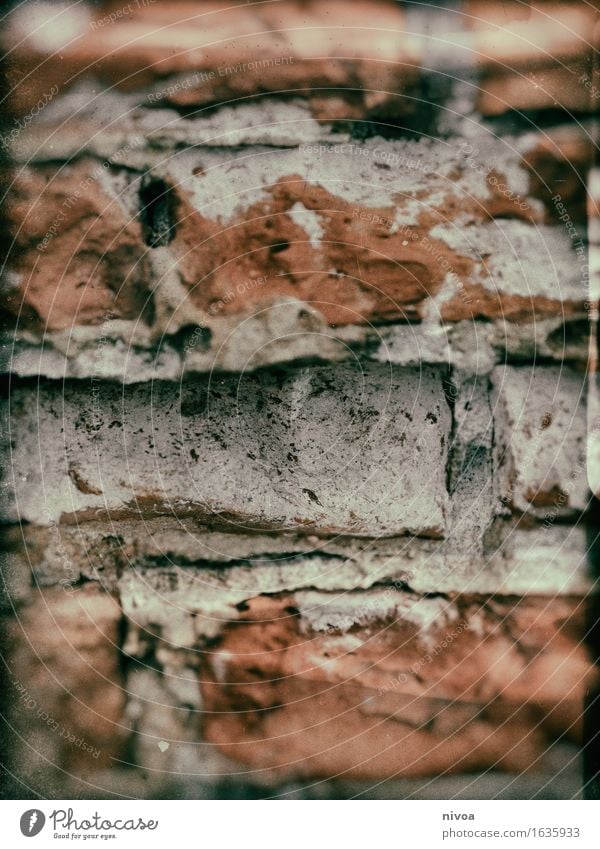 Backstein 2 Haus Hütte Bauwerk Gebäude Mauer Wand Fassade Stein Sand Linie bauen liegen braun orange rot Zusammensein Farbfoto Gedeckte Farben Außenaufnahme