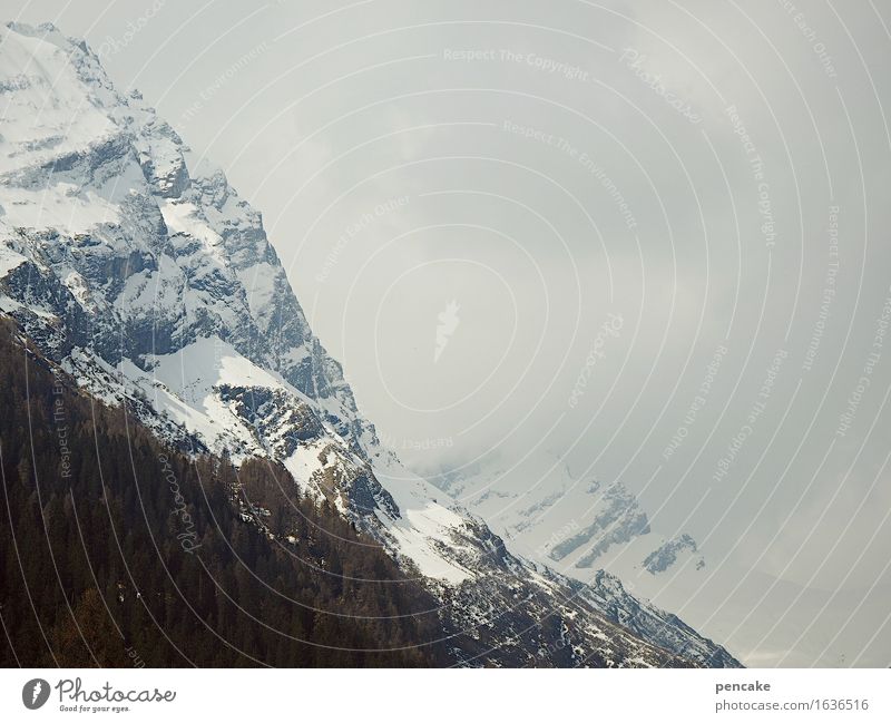 das wetter am alpenrand Natur Landschaft Urelemente Himmel Wolken Klima Wetter Schnee Wald Felsen Alpen kalt nackt Ferien & Urlaub & Reisen Schweiz