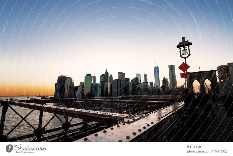 Brooklyn Bridge Ferien & Urlaub & Reisen Tourismus Ausflug Abenteuer Ferne Freiheit Sightseeing Städtereise Hauptstadt Stadtzentrum Brücke Bauwerk Gebäude