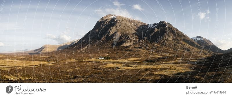 Buachaille Etive More Ferien & Urlaub & Reisen Berge u. Gebirge wandern Umwelt Natur Landschaft Pflanze Himmel Wolkenloser Himmel Horizont Wiese Feld Hügel