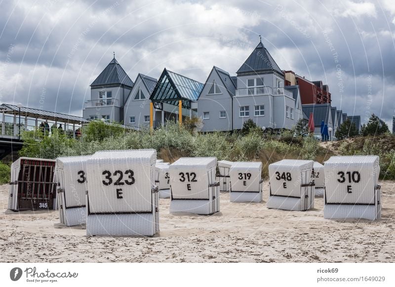 Gebäude in Heringsdorf auf der Insel Usedom Erholung Ferien & Urlaub & Reisen Tourismus Strand Meer Wolken Küste Ostsee Architektur Sehenswürdigkeit Wahrzeichen