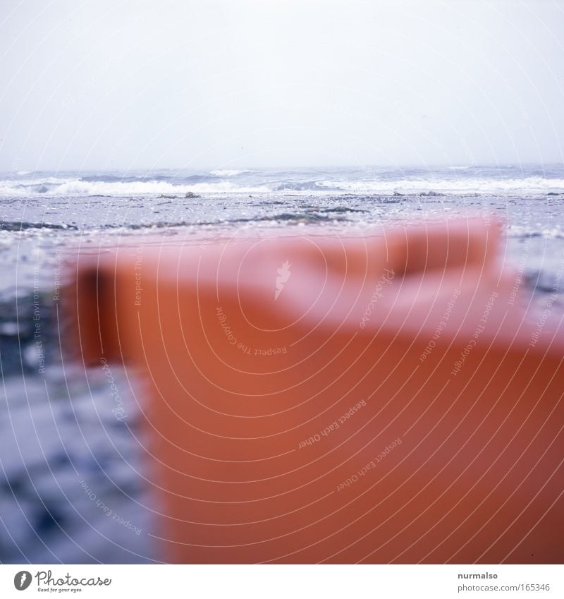 Red Box Gedeckte Farben Morgen Fisch Meeresfrüchte Kühlhaus Landschaft Sand Horizont Herbst Nebel Strand Ostsee Fischerboot Bikini Badehose Qualle Verpackung