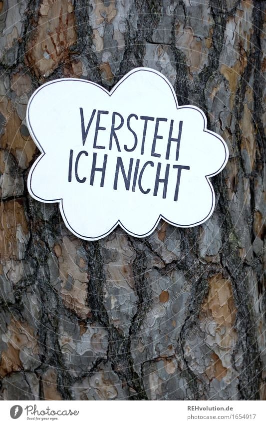 Versteh ich nicht Holz Zeichen Schriftzeichen Schilder & Markierungen Hinweisschild Warnschild braun Verzweiflung Unglaube Angst chaotisch Freiheit Inspiration