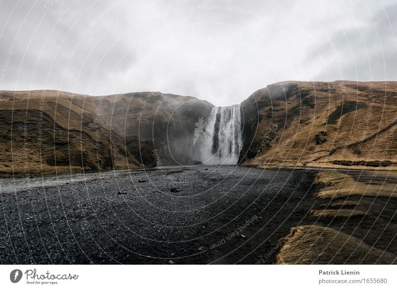 Skogafoss schön Leben Ferien & Urlaub & Reisen Abenteuer Insel Berge u. Gebirge Umwelt Natur Landschaft Urelemente Erde Wasser Frühling Klima Klimawandel Wetter