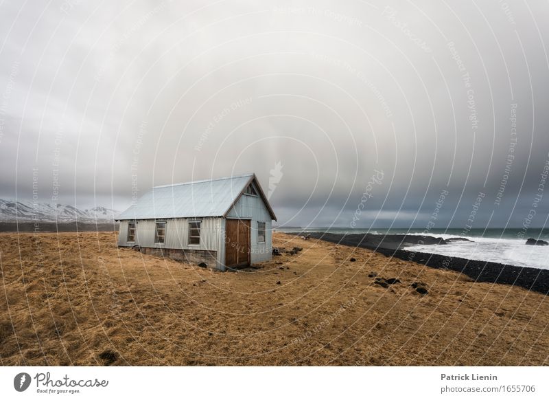 Haus am Meer schön Leben Ferien & Urlaub & Reisen Abenteuer Strand Insel Umwelt Natur Landschaft Urelemente Erde Wasser Himmel Wolken Klima Klimawandel Wetter