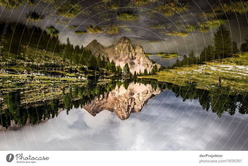 Spiegelung in den Dolomiten Ferien & Urlaub & Reisen Tourismus Ausflug Abenteuer Ferne Freiheit Berge u. Gebirge wandern Umwelt Natur Landschaft Pflanze Tier