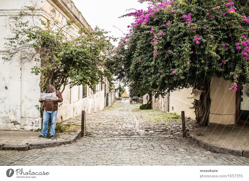 Colonia Del Sacramento, Uruguay Stadtzentrum Altstadt grau Pflastersteine Landkarte Orientierung orientierungslos Ferien & Urlaub & Reisen Farbfoto