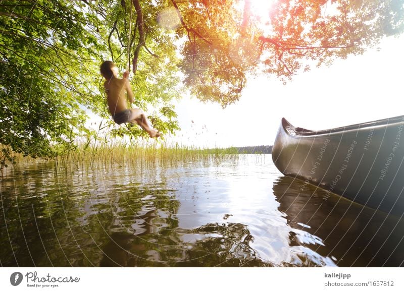 mogli Glück Spielen Ferien & Urlaub & Reisen Tourismus Ausflug Abenteuer Freiheit Sommer Sommerurlaub Sonne Mensch Kind Junge Körper Haut 1 Ruderboot