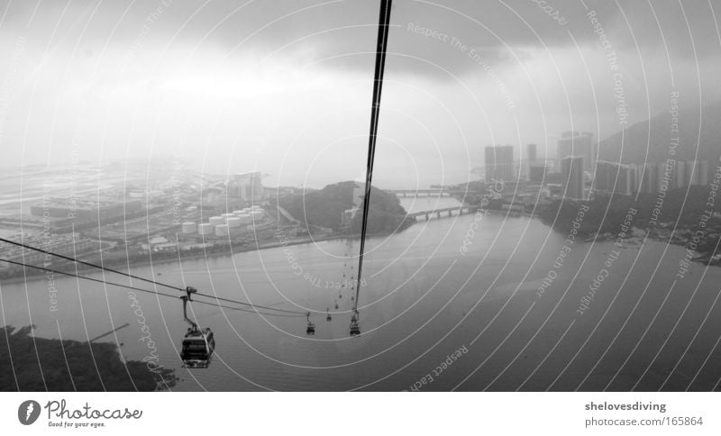 Höhenangst? Schwarzweißfoto Außenaufnahme Luftaufnahme Menschenleer Textfreiraum unten Tag Schatten Vogelperspektive Panorama (Aussicht) Freiheit Sightseeing