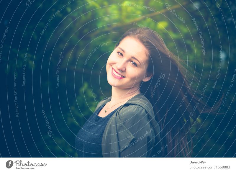 Oh Happy Day Freude Glück schön Ferien & Urlaub & Reisen Mensch feminin Junge Frau Jugendliche Erwachsene Leben 1 Umwelt Natur Sonnenlicht Schönes Wetter Wald