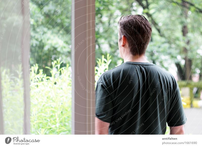 Aussicht Ferien & Urlaub & Reisen Garten Terrasse Balkon Mensch maskulin Frau Erwachsene Freundschaft Partner Leben Körper Rücken 1 30-45 Jahre Natur Sommer