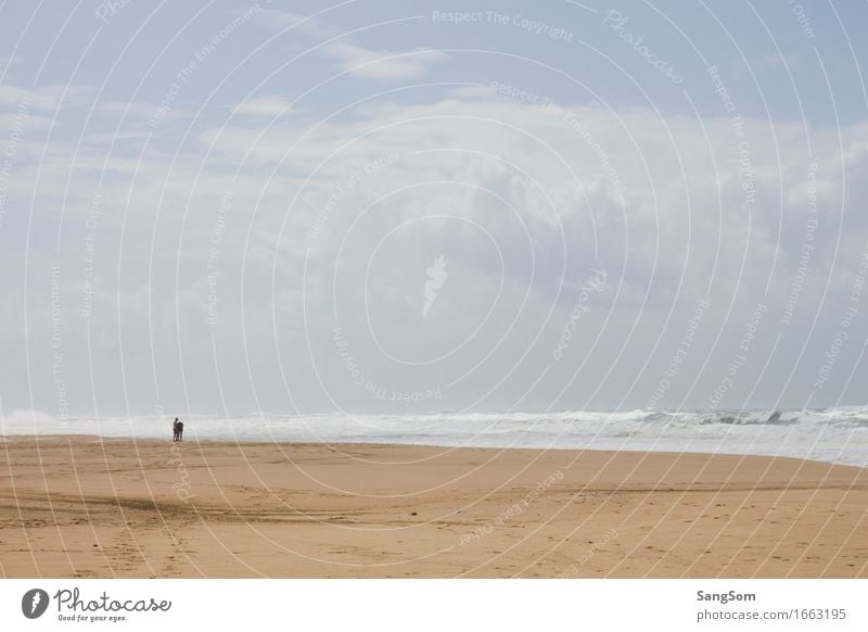 Atlantikstrand Frankreich II Ferien & Urlaub & Reisen Ferne Sommer Sommerurlaub Strand Meer Wellen Mensch 2 Natur Landschaft Sand Wasser Himmel Wolken Frühling