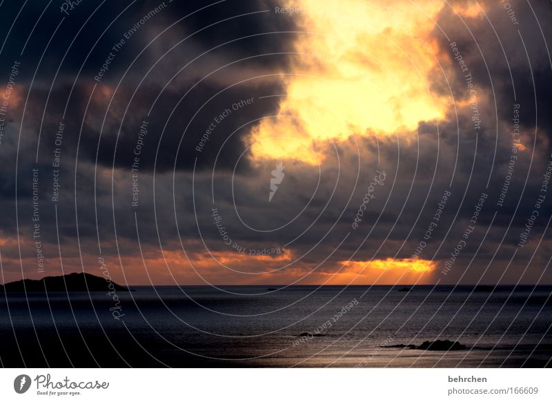 tausend strahlende sonnen Farbfoto Außenaufnahme Sonnenlicht Sonnenstrahlen Sonnenaufgang Sonnenuntergang Ferien & Urlaub & Reisen Himmel Wolken Meer