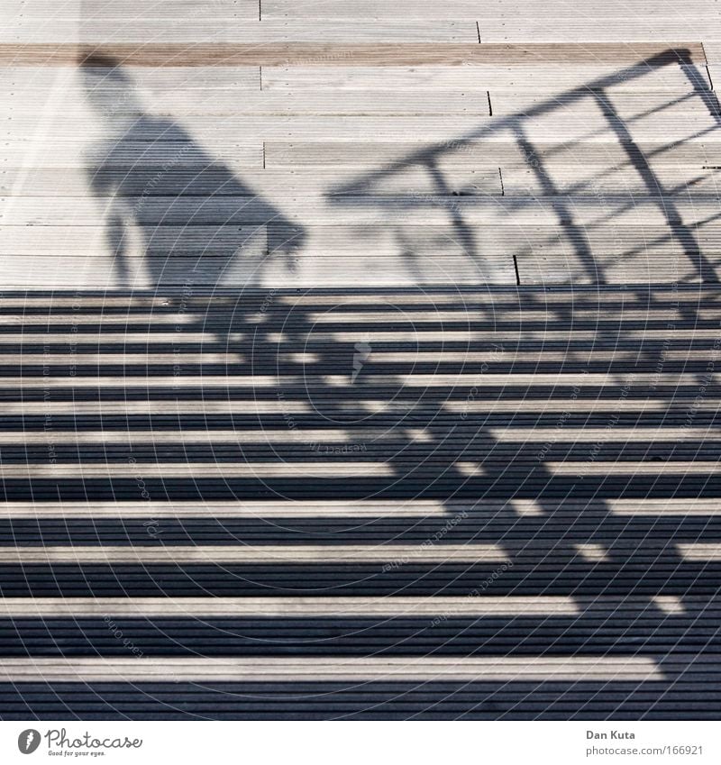 Treppauf, treppab Farbfoto Gedeckte Farben Außenaufnahme Experiment Tag Schatten Kontrast Silhouette Sonnenlicht Starke Tiefenschärfe Ganzkörperaufnahme