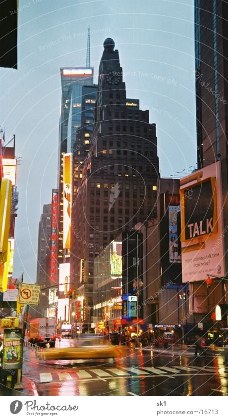 Rainy New York New York City nass Hochhaus Cab Regen Licht