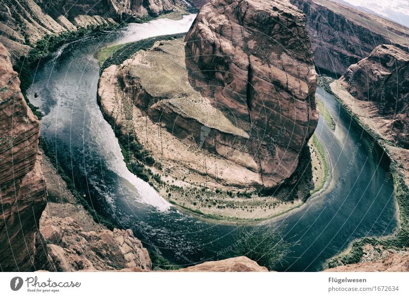 Horseshoe Bend (Arizona) [1] schön Ausflug Berge u. Gebirge Landschaft Wasser Küste Fluss Sehenswürdigkeit berühren Aussicht USA Nationalpark Amerika Page