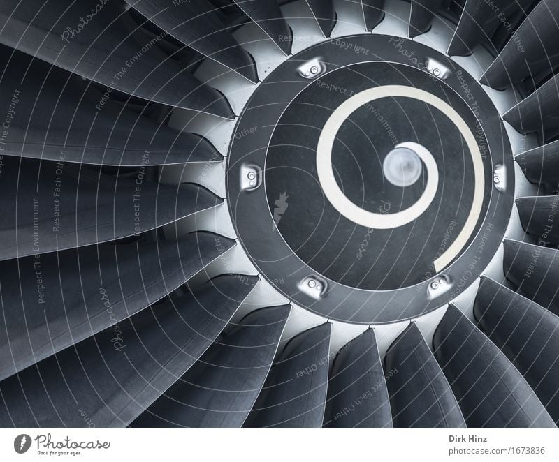 Antrieb Maschine Motor Technik & Technologie Luftverkehr Verkehr Verkehrsmittel Flugzeug Passagierflugzeug Flughafen Flugplatz fliegen modern Bewegung Design