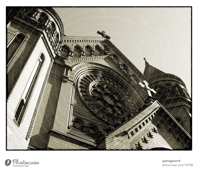 Moritzkirche von unne 2 Protestantismus Neogotik Backstein Gotteshäuser Religion & Glaube Basilika Himmel Rücken Architektur