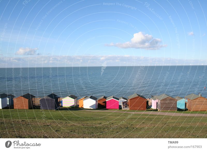 Duplo-Haus II Farbfoto mehrfarbig Außenaufnahme Menschenleer Textfreiraum oben Textfreiraum unten Totale Natur Landschaft Wasser Himmel Wolken Horizont Sommer