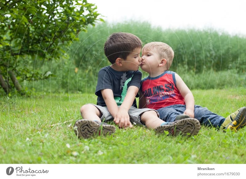 Geschwister Freude Glück Mensch Kind Kleinkind Bruder Kindheit Leben 2 1-3 Jahre 3-8 Jahre Gefühle Fröhlichkeit Lebensfreude Warmherzigkeit Sympathie Junge