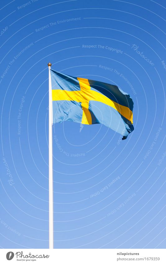 Schwedische Flagge Lifestyle Ferien & Urlaub & Reisen Tourismus Ausflug Freiheit Sightseeing Städtereise Sommer Sommerurlaub Sonne Wind Stadt Hauptstadt