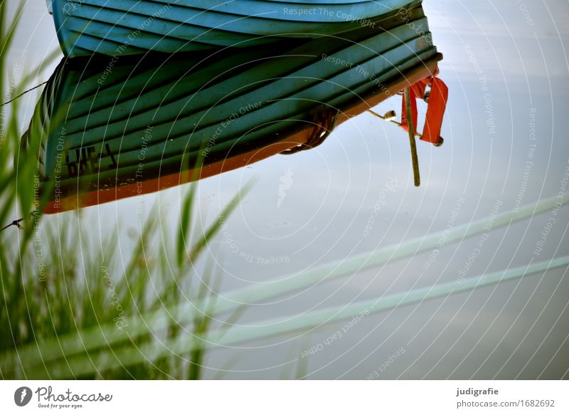 Hafen Umwelt Natur Wasser Himmel Küste Ostsee Teich See Fischerboot Motorboot Ruderboot Wasserfahrzeug Jachthafen blau Stimmung Idylle ruhig stagnierend