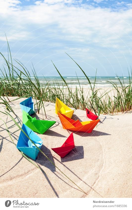 Sommerzeit Spielen Basteln Ferien & Urlaub & Reisen Sommerurlaub Sonne Strand Meer Sand Wasser Wolken Schönes Wetter Gras Nordsee Ostsee Schifffahrt maritim