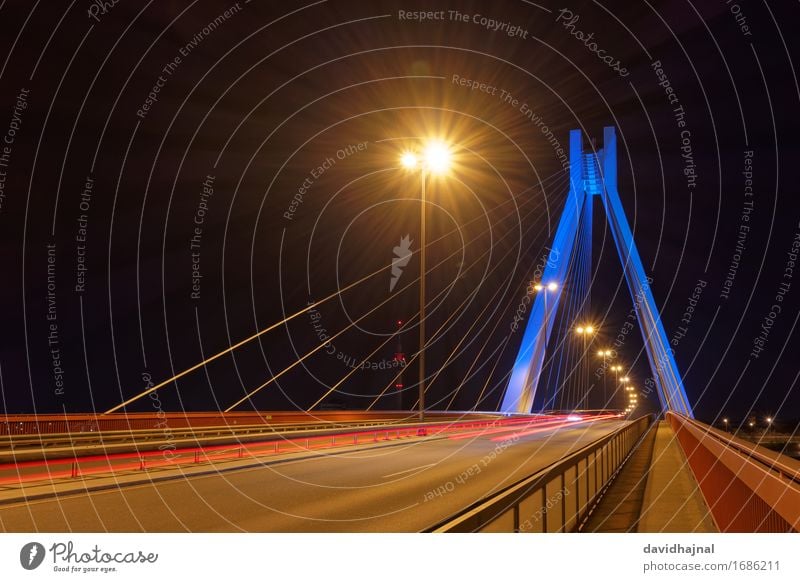 Pylonbrücke Technik & Technologie Ludwigshafen Deutschland Europa Stadt Stadtrand Brücke Bauwerk Gebäude Architektur Sehenswürdigkeit Wahrzeichen Verkehr