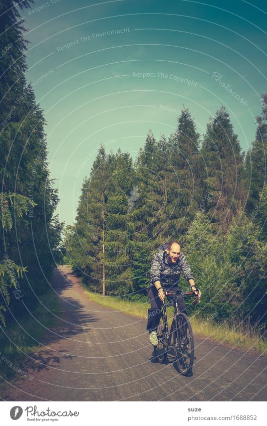 Auf Zack Lifestyle Freude Freizeit & Hobby Ausflug Fahrradtour Sommer Fahrradfahren Mensch maskulin Junger Mann Jugendliche Erwachsene Umwelt Natur Landschaft