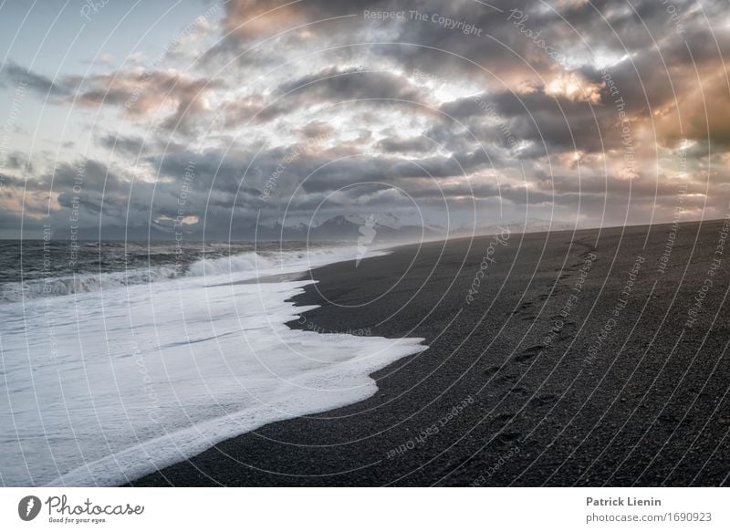 Black Sand schön Leben harmonisch Zufriedenheit Ferien & Urlaub & Reisen Tourismus Abenteuer Ferne Freiheit Strand Meer Insel Wellen Umwelt Natur Landschaft