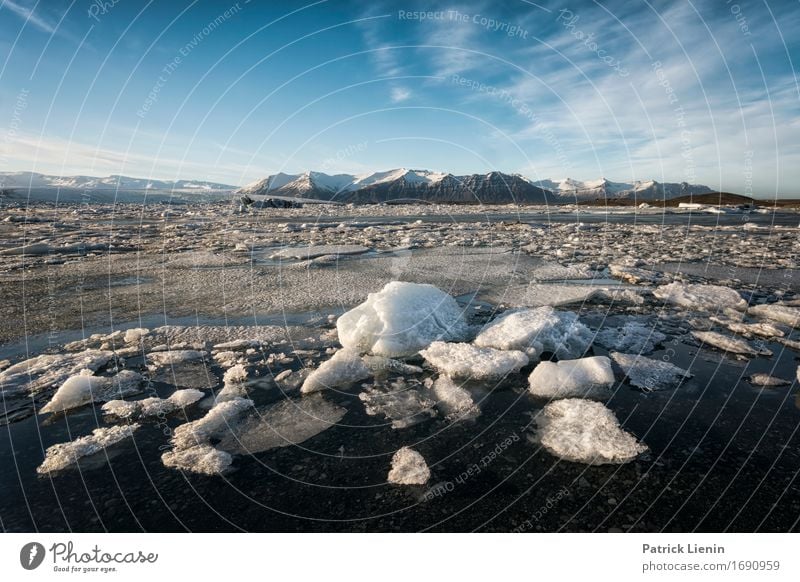 Eisland schön Leben Ferien & Urlaub & Reisen Tourismus Ausflug Abenteuer Freiheit Sonne Insel Winter Schnee Berge u. Gebirge Umwelt Natur Landschaft Erde Himmel