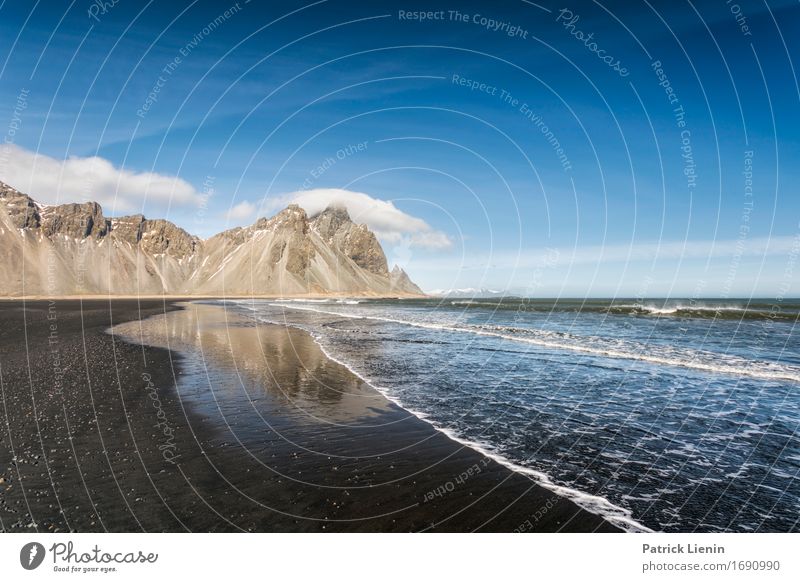 Blue Ocean schön Leben Ferien & Urlaub & Reisen Abenteuer Strand Meer Insel Wellen Schnee Berge u. Gebirge Umwelt Natur Landschaft Erde Himmel Wolken Frühling