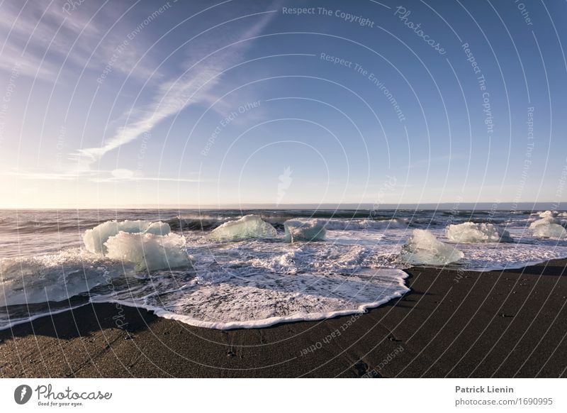 Jökulsárlón schön Leben Ferien & Urlaub & Reisen Abenteuer Sonne Strand Meer Insel Wellen Winter Schnee Berge u. Gebirge Umwelt Natur Landschaft Erde Himmel